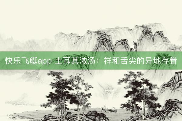 快乐飞艇app 土耳其浓汤：祥和舌尖的异地存眷